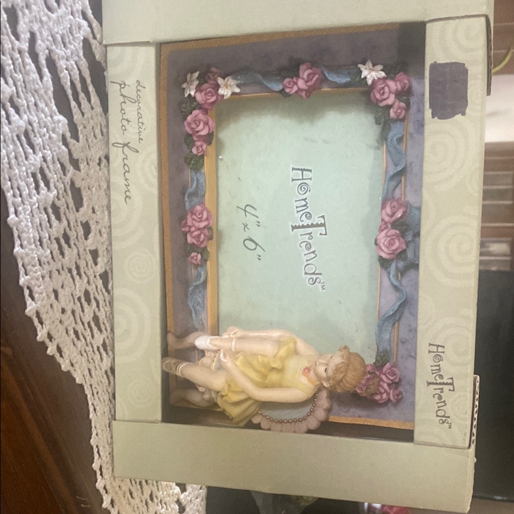Decorative Photo Frame with Yellow Accents